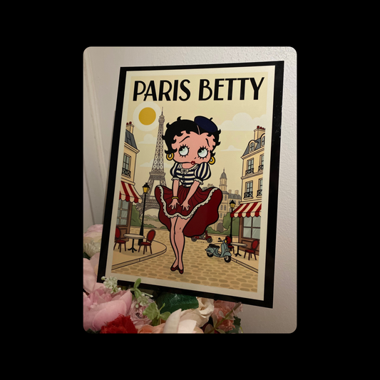 Betty Boop Paris Metal Bar Sign 15cm x 20cm