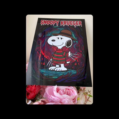 Snoopy Freddy Krueger Metal Bar Sign 15cm x 20cm