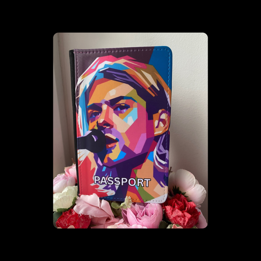 Kurt Cobain Pop Art PU Material Passport Holder