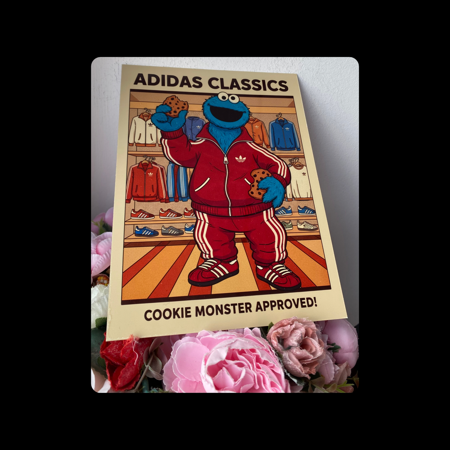 Adidas Cookie Monster Metal Bar Sign 15cm x 20cm