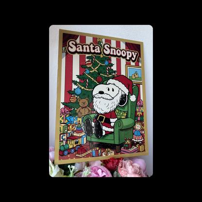Snoopy Santa Metal Bar Sign 15cm x 20cm
