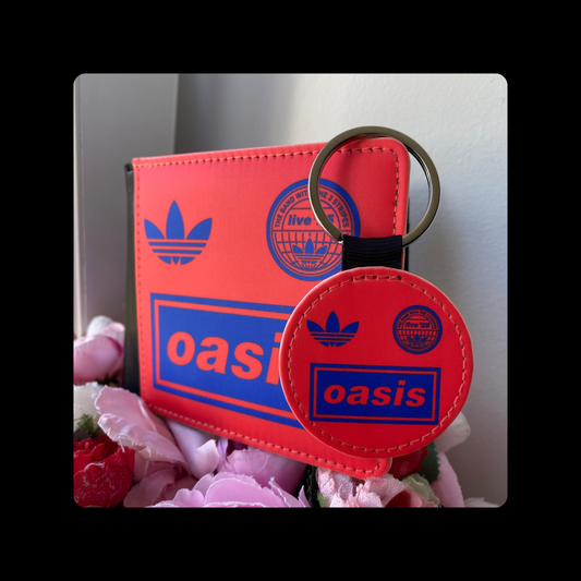 Adidas Oasis 25 Collaboration Red & Blue PU Material Wallet & Keyring