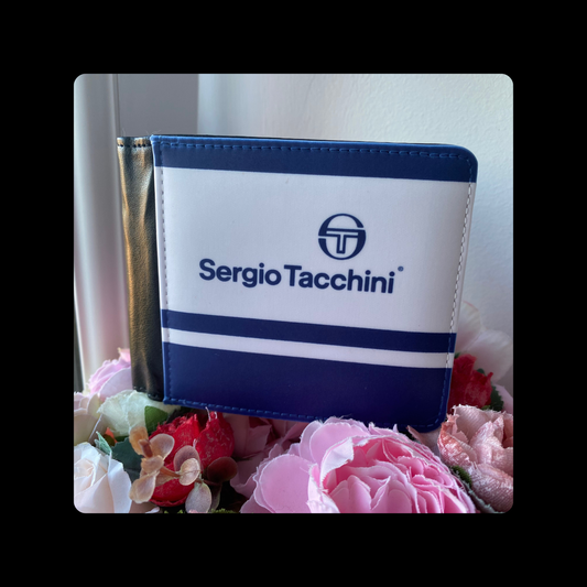 Sergio Tacchini White & Navy Blue 80’s Football Casual Terrace Culture Style PU Material Wallet
