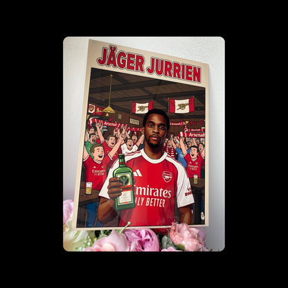 Arsenal Jäger Jurrien (Timber) Metal Bar Sign 15cm x 20cm