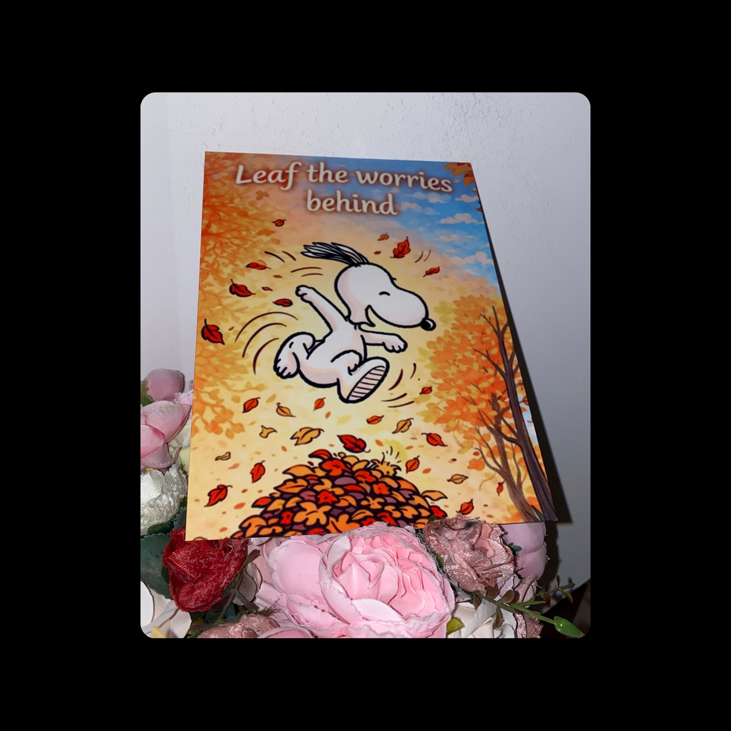 Snoopy Leaf Metal Bar Sign 15cm x 20cm