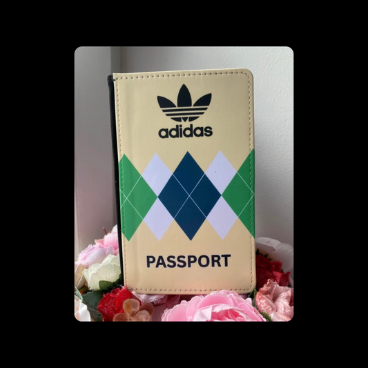 Adidas Originals Argyle Golf 80’s Football Casual Style Cream/Yellow PU Leather Passport Holder Wallet
