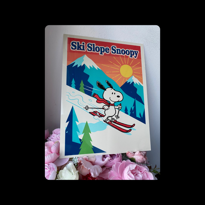 Snoopy Ski Slope Metal Bar Sign 15cm x 20cm