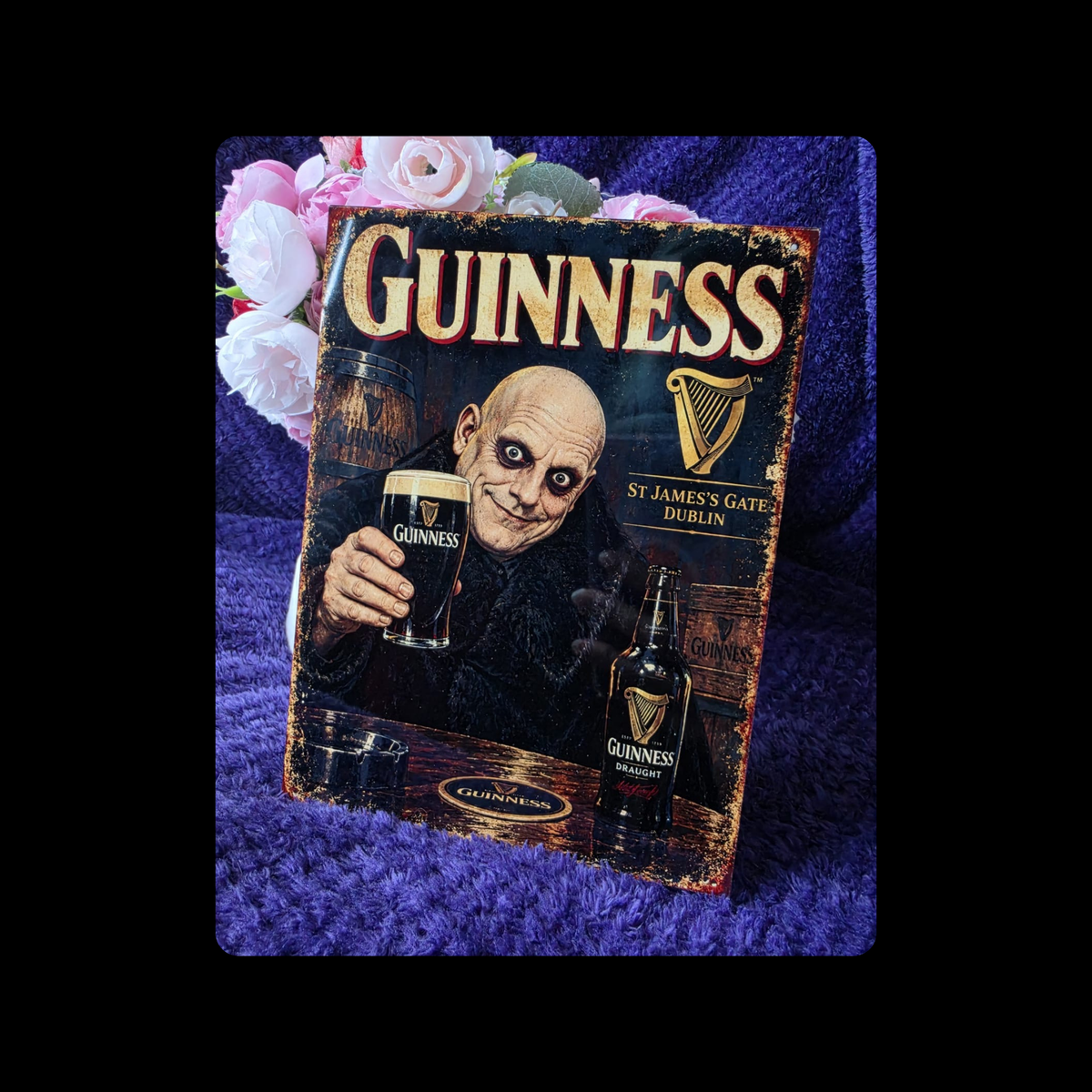 Uncle Fester Guinness Metal Bar Sign 15cm x 20cm