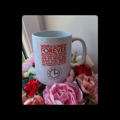 Arsenal Champions & North London Forever Lyrics Clock End Clock Current Badge 11oz (330ml) Ceramic Mug