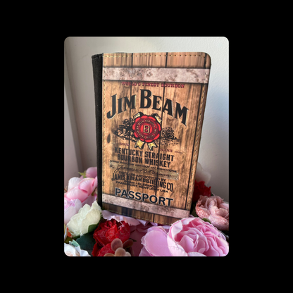 Jim Beam Bourbon Whiskey Barrel PU Material Passport Holder