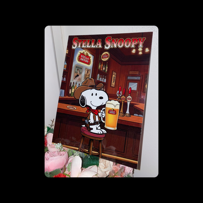 Snoopy Stella Metal Bar Sign 15cm x 20cm