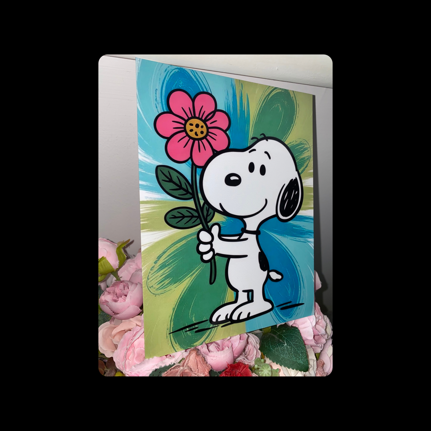 Snoopy Flower Metal Bar Sign 15cm x 20cm