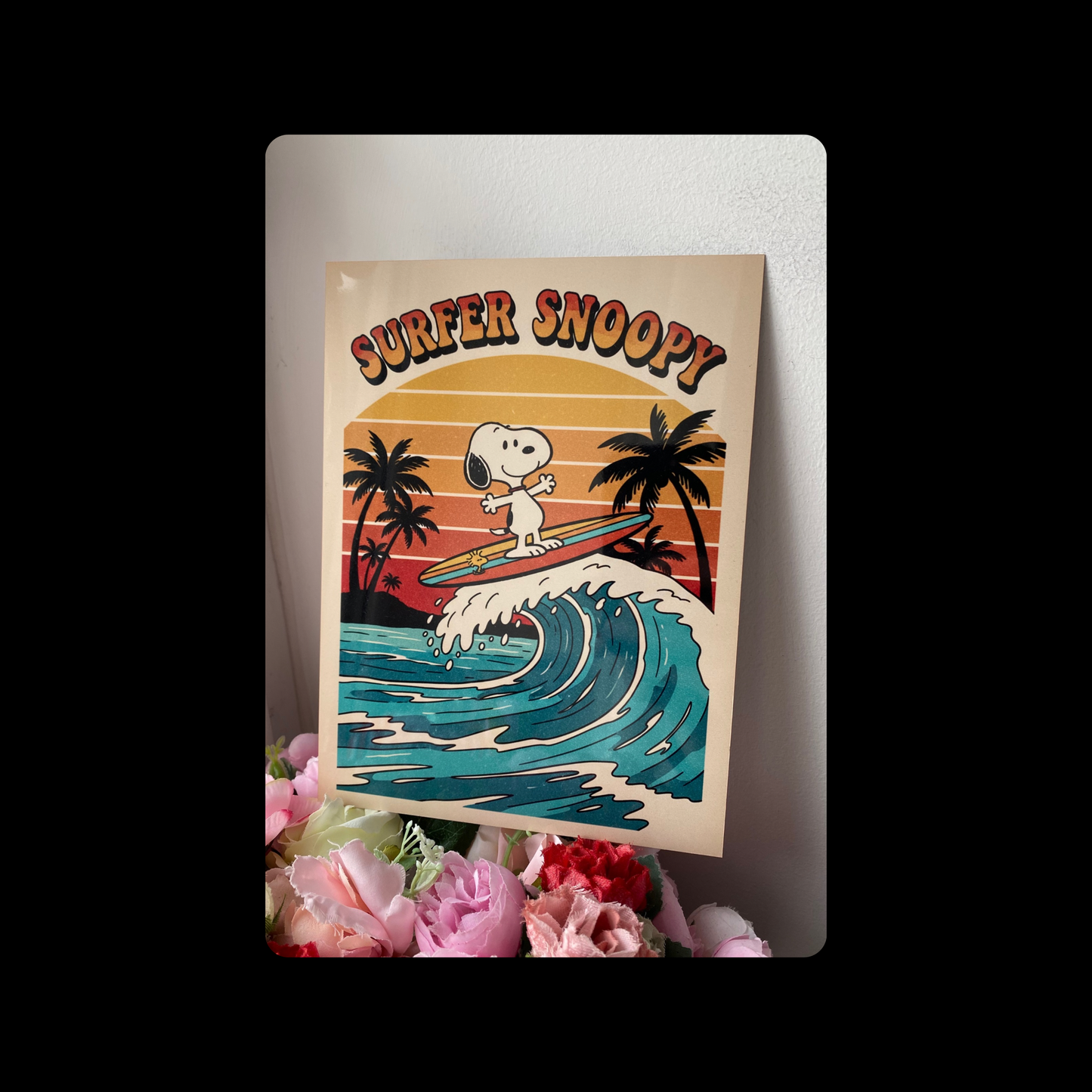 Snoopy Surfer Metal Bar Sign 15cm x 20cm