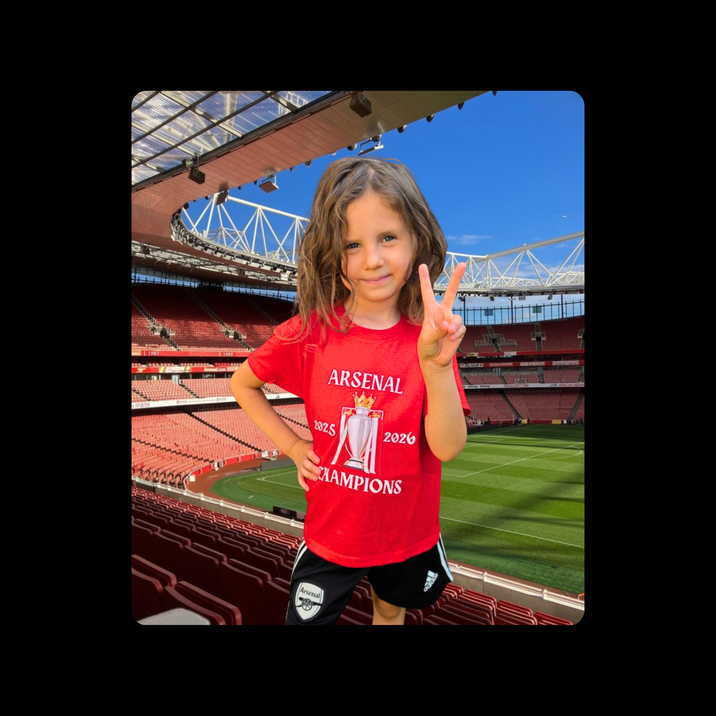 Arsenal Champions White Text Short Sleeved 100% Cotton Red T-Shirt