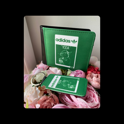 Adidas Star Wars Yoda Green & White PU Material Wallet & Keyring