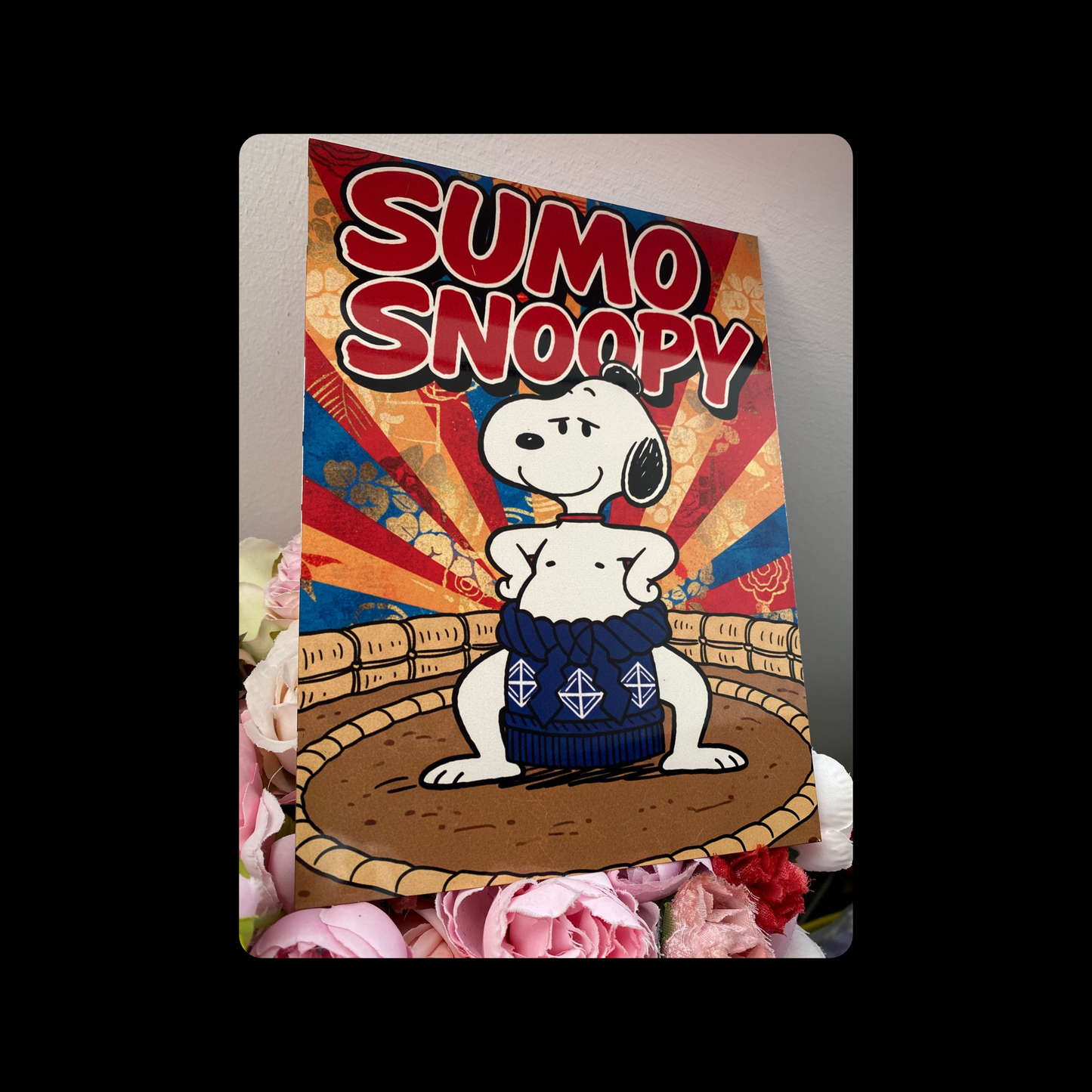 Snoopy Sumo Metal Bar Sign 15cm x 20cm