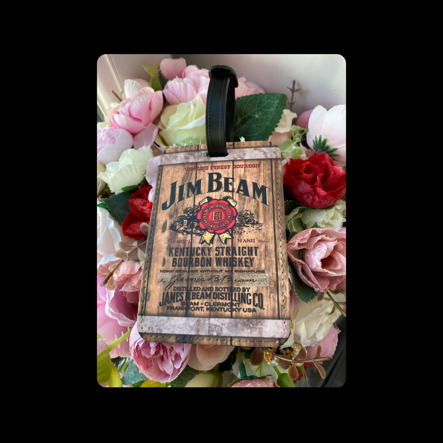 Jim Beam Bourbon Whiskey PU Material Luggage Tag
