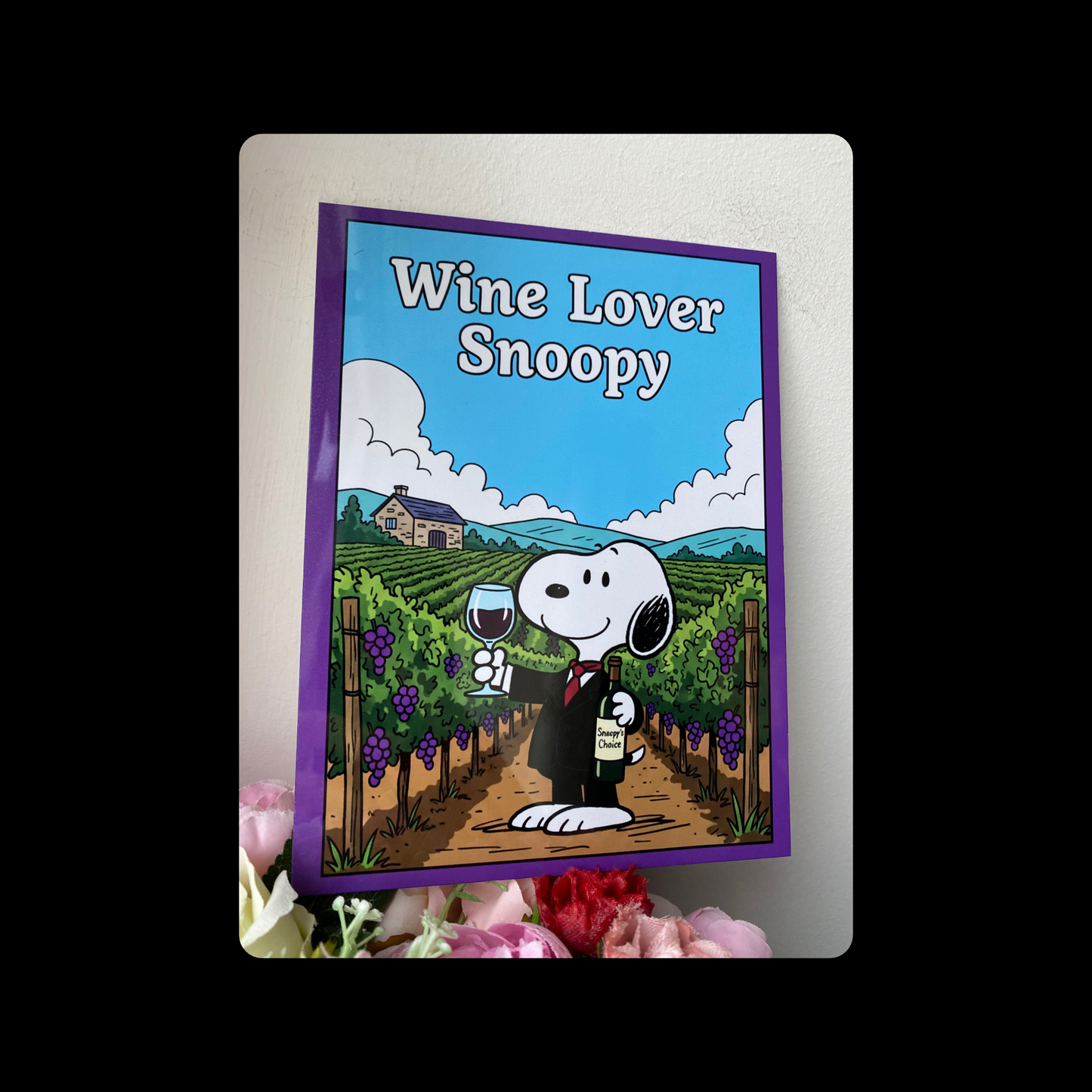 Snoopy Wine Lover Metal Bar Sign 15cm x 20cm