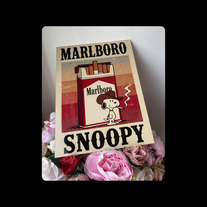 Snoopy Marlboro Cigarettes Metal Bar Sign 15cm x 20cm