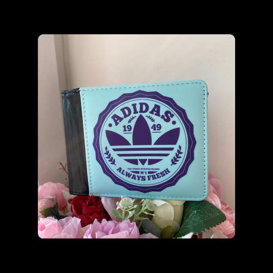 Adidas Always Fresh Blue & Purple PU Material Wallet 10cm x 9.5cm