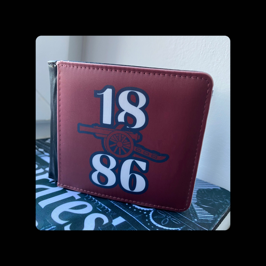 Arsenal 1886 & Cannon Burgundy PU Material Wallet 10cm x 9.5cm