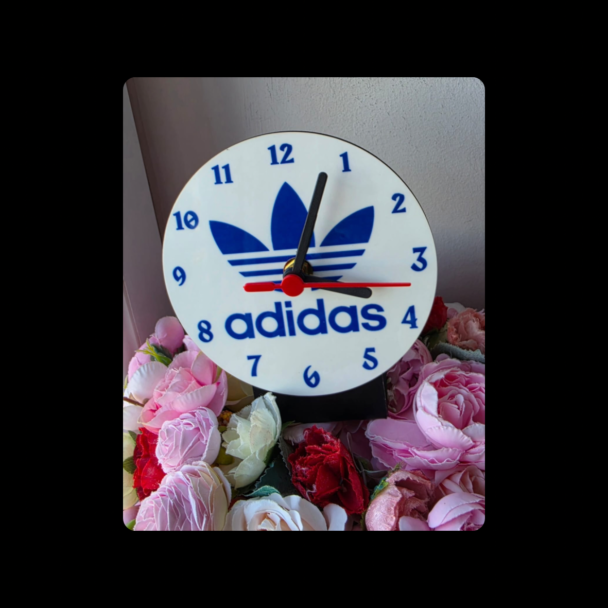 Adidas Trefoil Round MDF Desk Clock 12.7cm (5")