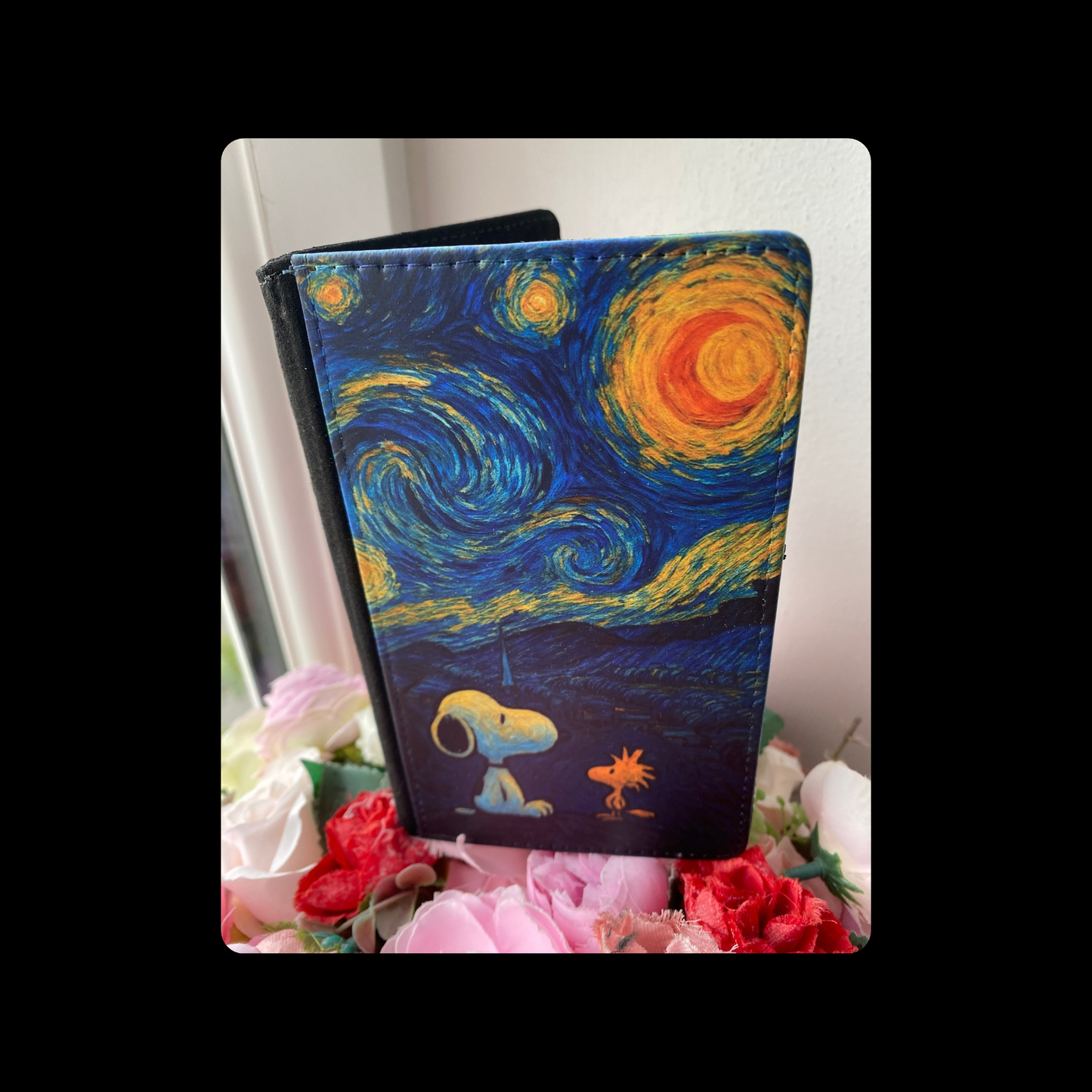 Snoopy Van Gogh Starry Night PU Material Passport Holder