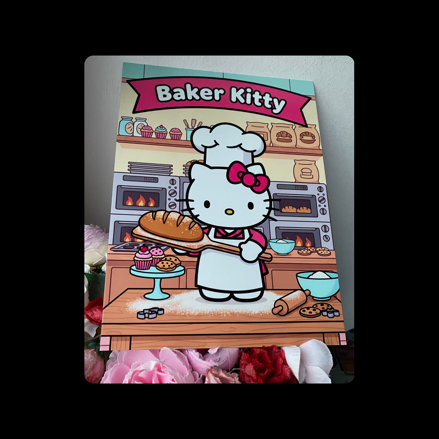 Hello Kitty Baker Bread Metal Bar Sign 15cm x 20cm