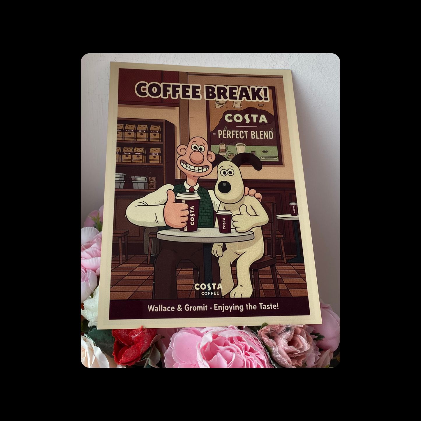 Wallace & Gromit Costa Coffee Metal Bar Sign 15cm x 20cm
