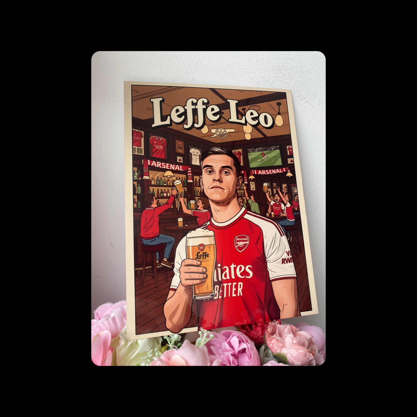 Arsenal Leffe Leo (Trossard) Metal Bar Sign 15cm x 20cm