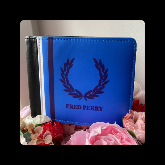 Fred Perry Blue, Purple & White PU Material Wallet