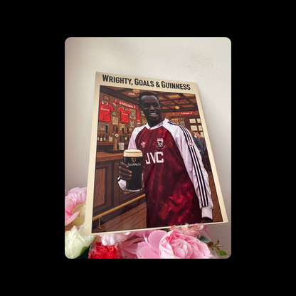 Arsenal Wrighty, Goals & Guinness Metal Bar Sign 15cm x 20cm