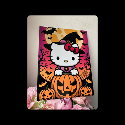 Hello Kitty Halloween Metal Bar Sign 15cm x 20cm