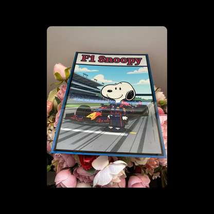Snoopy F1 (Red Bull) Metal Bar Sign 15cm x 20cm