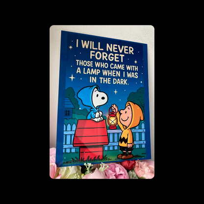 Snoopy I Will Never Forget Metal Bar Sign 15cm x 20cm