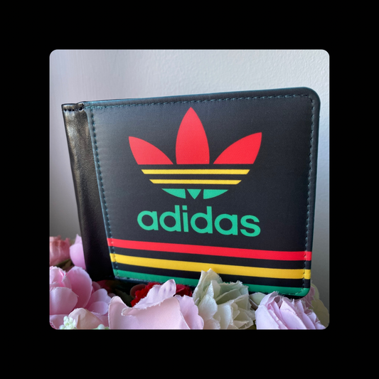 Adidas Trefoil Red, Yellow Green Jamaica PU Material Wallet