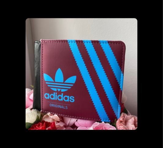 Adidas Originals Claret & Blue Shoebox Style PU Material Wallet