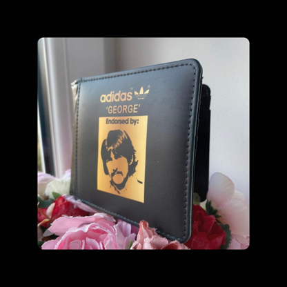 Adidas Endorsed By The Beatles George Harrison Black & Gold PU Material Wallet