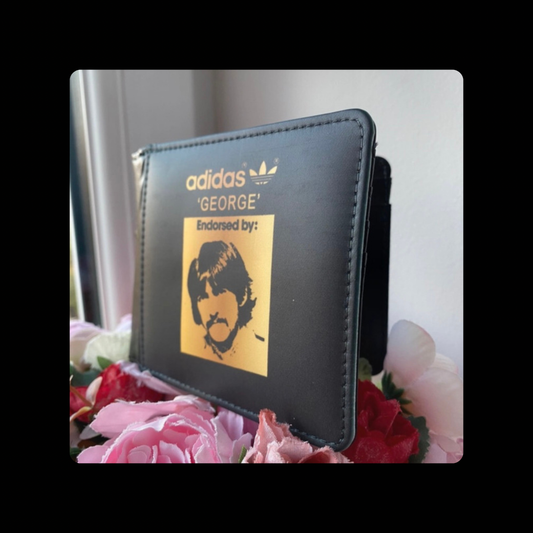 Adidas Endorsed By The Beatles George Harrison Black & Gold PU Material Wallet