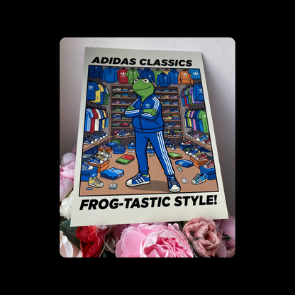 Adidas Kermit Frog-Tastic Style Metal Bar Sign 15cm x 20cm