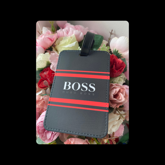 Hugo Boss Black & Red PU Material Luggage Tag