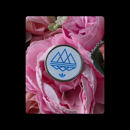 Adidas Spezial White & Blue Round Pin Badge 23mm