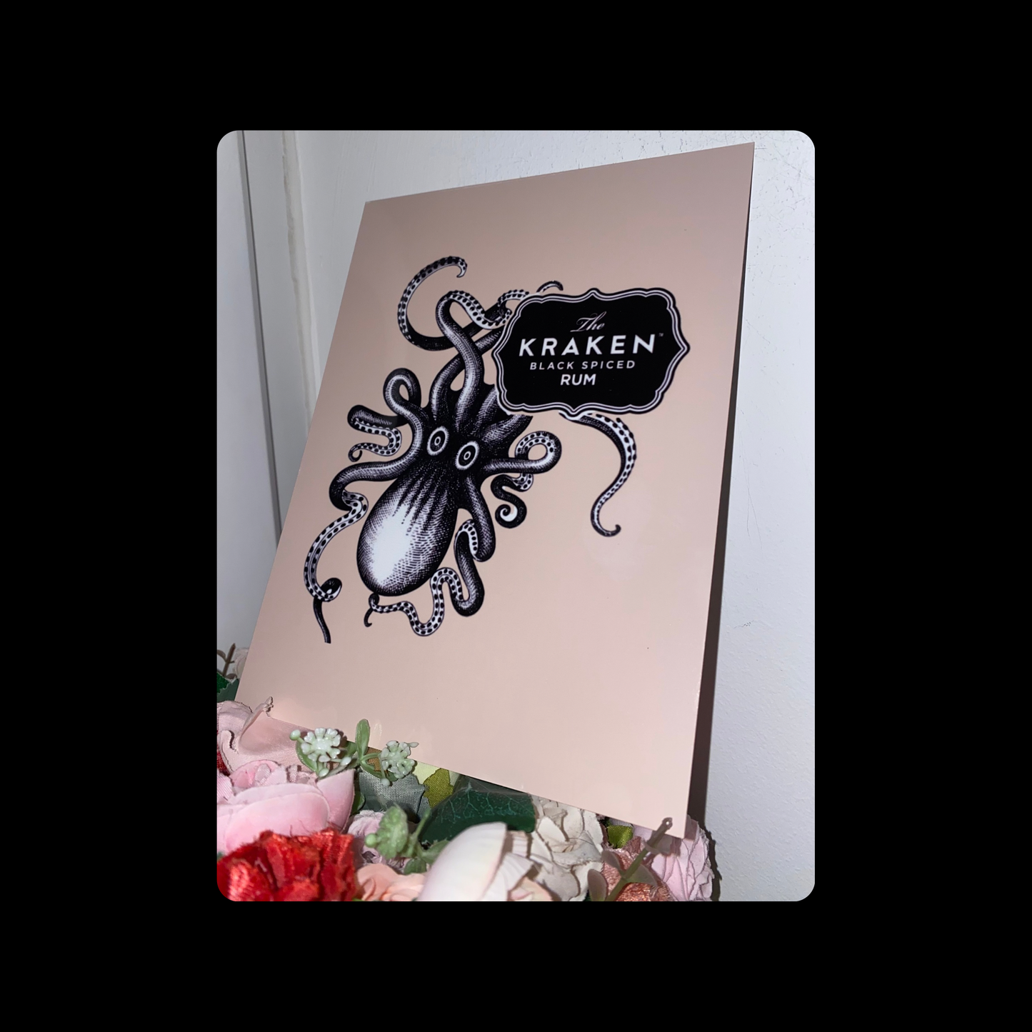 Kraken Black Spiced Rum Metal Bar Sign 15cm x 20cm