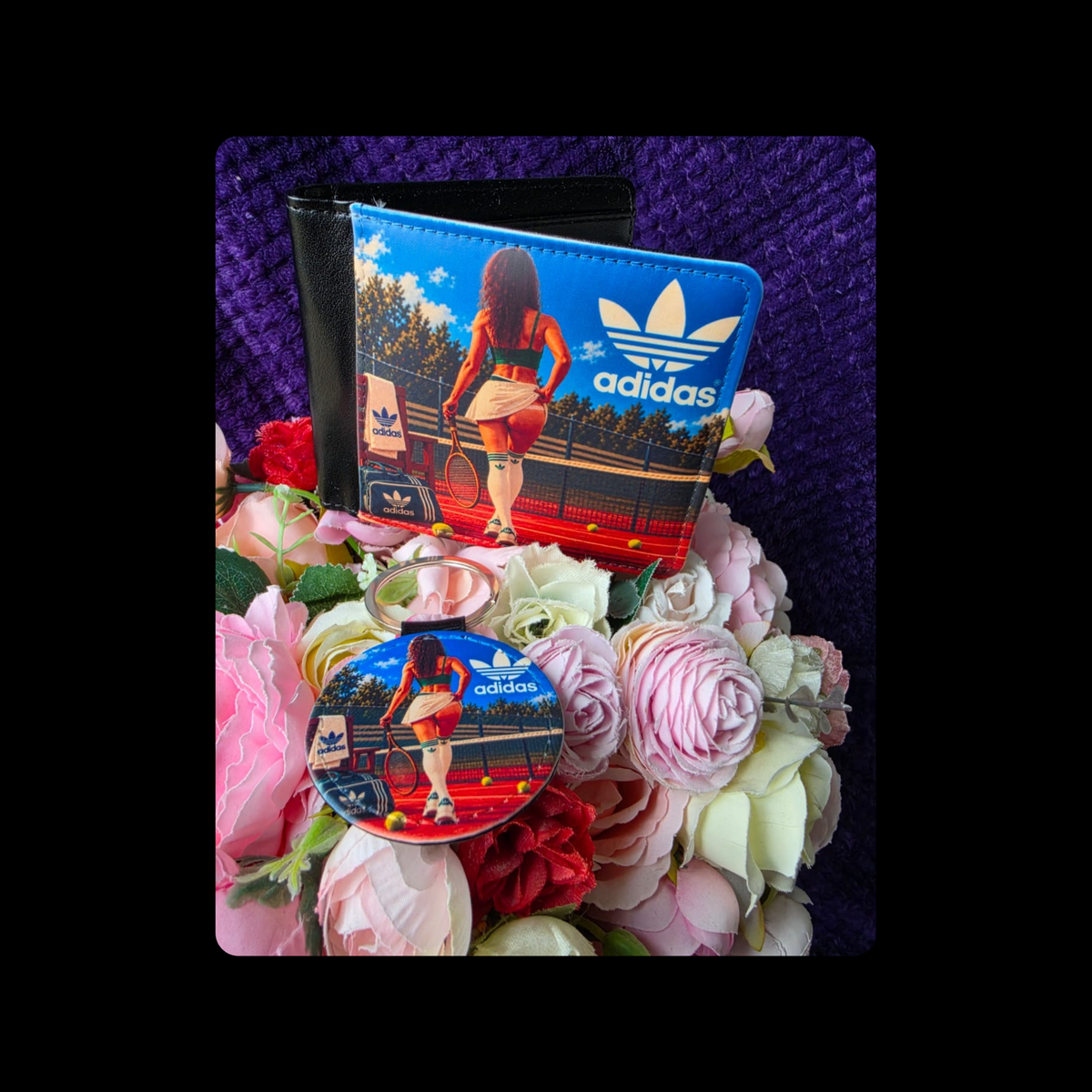 Adidas Pin Up Girl Tennis PU Material Wallet & Keyring
