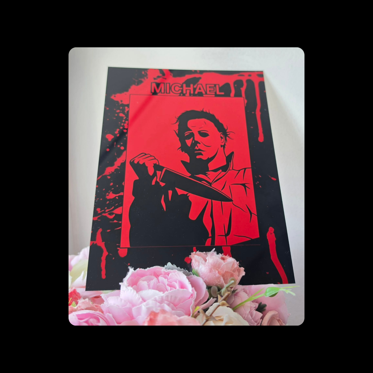 Halloween Michael Myers Metal Bar Sign 15cm x 20cm