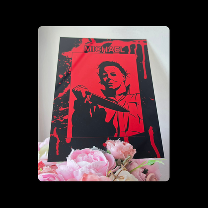 Halloween Michael Myers Metal Bar Sign 15cm x 20cm