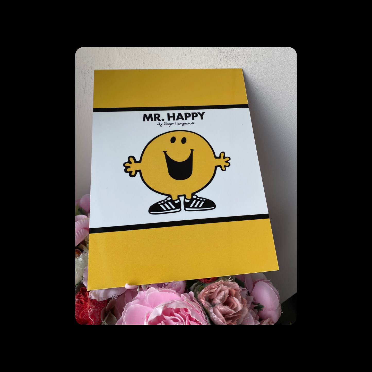 Adidas Mr Men Mr Happy Metal Bar Sign 15cm x 20cm