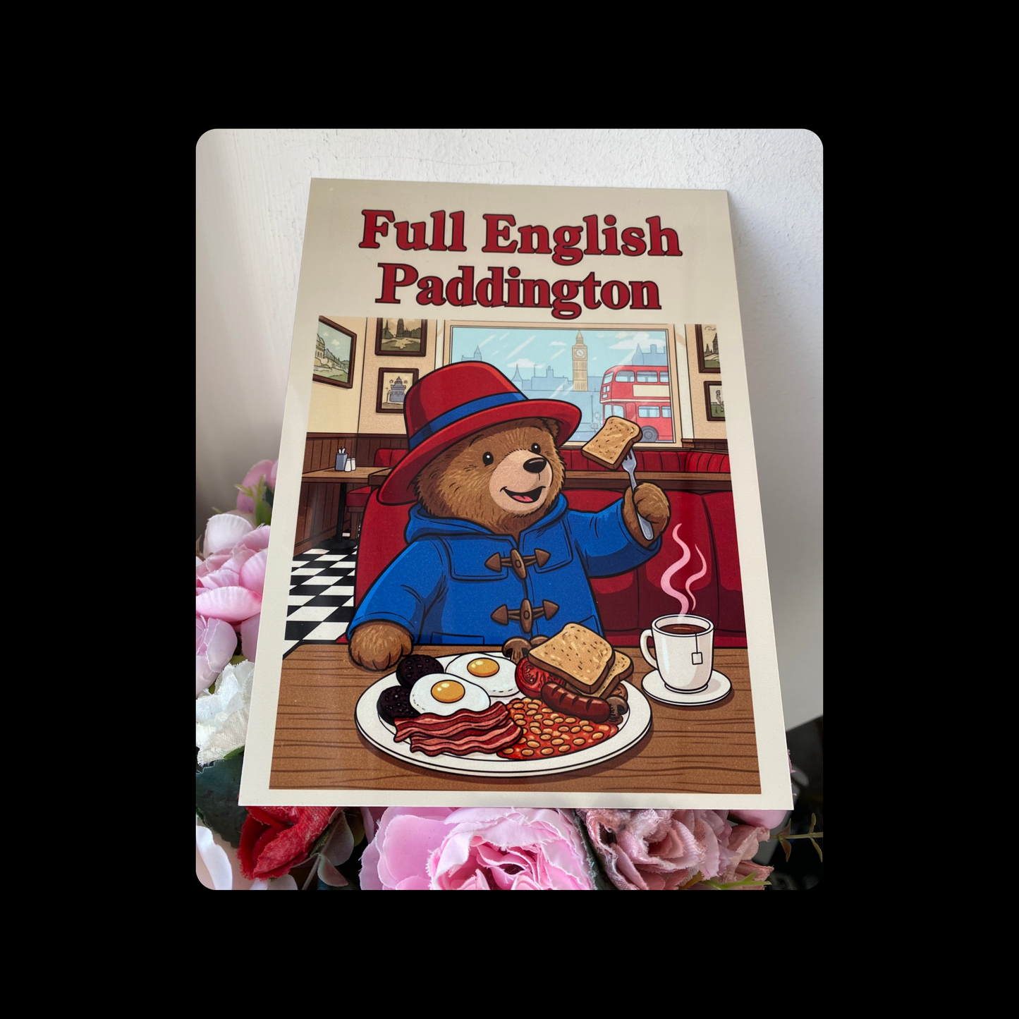 Paddington Bear Full English Breakfast Metal Bar Sign 15cm x 20cm