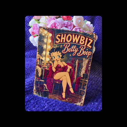 Betty Boop Showbiz Metal Bar Sign 15cm x 20cm