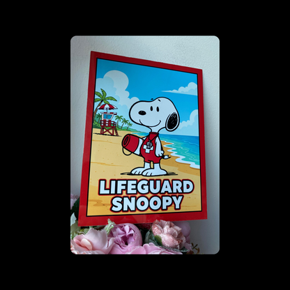 Snoopy Lifeguard Metal Bar Sign 15cm x 20cm